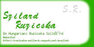 szilard ruzicska business card